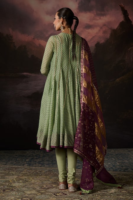 Swatti Kapoor Naaz Polka Dot Woven Churidar 