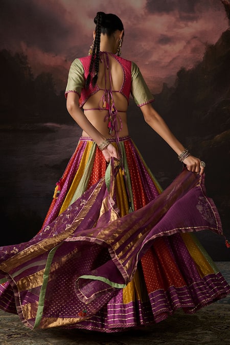 Swatti Kapoor Amal Colorblock Woven Lehenga 