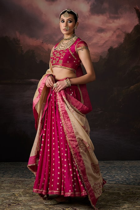 Buy Swatti Kapoor Pink Zari Floral Woven Skirt Online at Aza Fashions Buy_Swatti Kapoor_Pink Zari Floral Woven Skirt _Online_at_Aza_Fashions