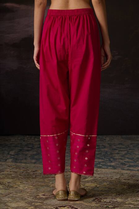 Buy_Swatti Kapoor_Pink Zainab Woven Salwar _Online_at_Aza_Fashions