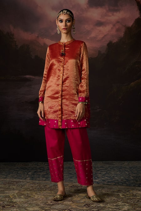 Swatti Kapoor Pink Zainab Woven Salwar 