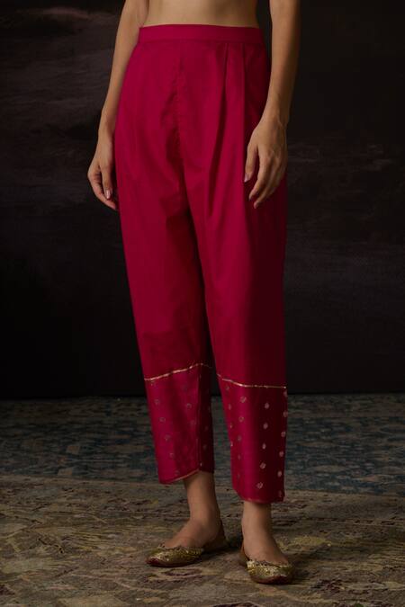 Shop_Swatti Kapoor_Pink Zainab Woven Salwar _Online_at_Aza_Fashions