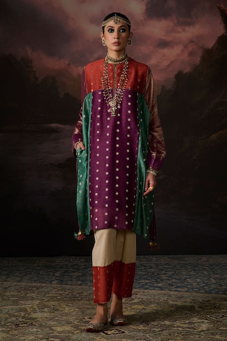 Swatti Kapoor Gold Embroidery May Floral Woven Salwar
