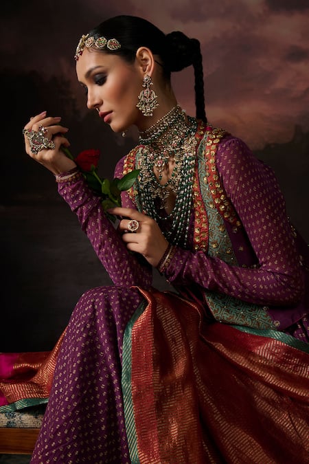 Buy Swatti Kapoor Multi Color V-neck Abeer Gilet Online at Aza Fashions Buy_Swatti Kapoor_Multi Color V-neck Abeer Gilet _Online_at_Aza_Fashions