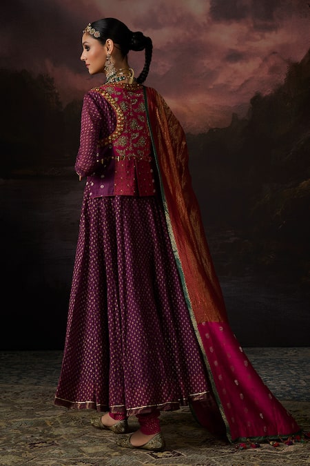 Swatti Kapoor Ambeer Floral Woven Jacket Anarkali Set 