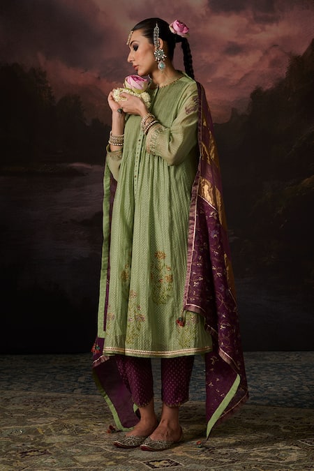 Swatti Kapoor Purple Cotton Wania Pant 