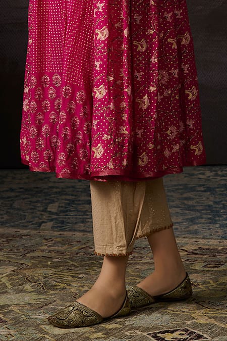 Swatti Kapoor Gold Cotton Kathika Polka Dot Woven Pant Online at Aza Fashions Swatti Kapoor_Gold Cotton Kathika Polka Dot Woven Pant _Online_at_Aza_Fashions