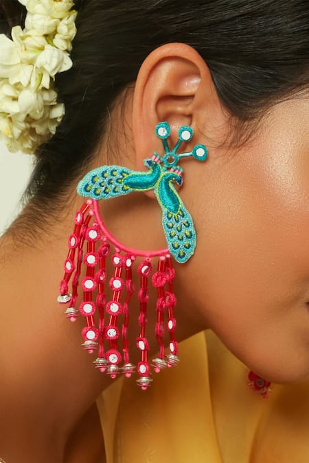 NAKHREWAALI Morni Embroidered Earrings 