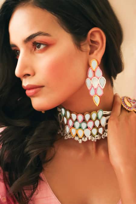 NAKHREWAALI Ishqaana Mirror Choker 