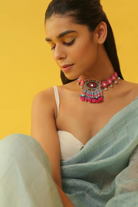 NAKHREWAALI Handcrafted Evil Eye Choker 