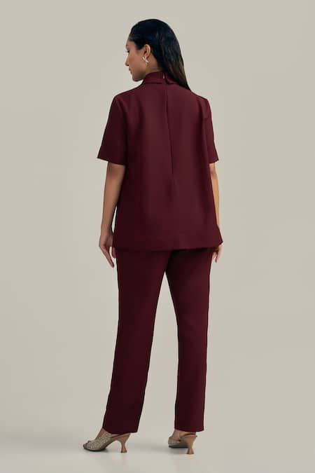 Neetiandmudita Merlot Edge Pant Co-ord Set 