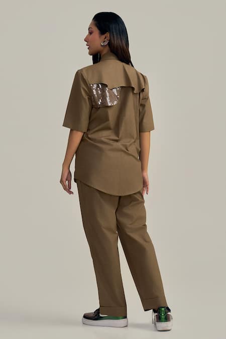 Neetiandmudita Ruffle Glimmer Pant Co-ord Set 