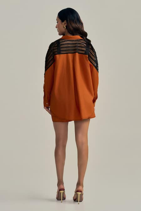 Neetiandmudita Rust Reverie Shorts Co-ord Set 