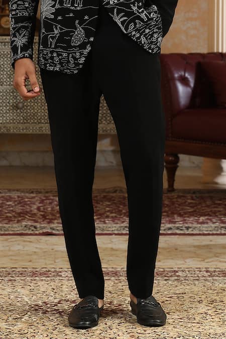 Kudrat Couture_Black Zari, Pearls Airawat Embroidered Suit Set _Online_at_Aza_Fashions