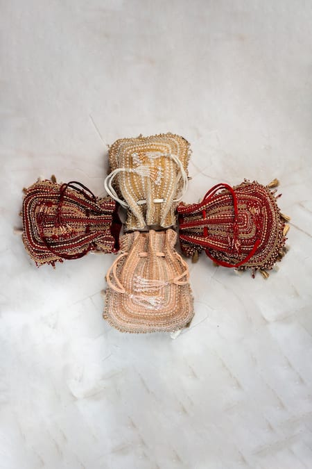 Nayaab By Sonia Maroon Beads, Tassels Baraq Scarlet Red Potli Online at Aza Fashions Nayaab By Sonia_Maroon Beads, Tassels Baraq Scarlet Red Potli _Online_at_Aza_Fashions