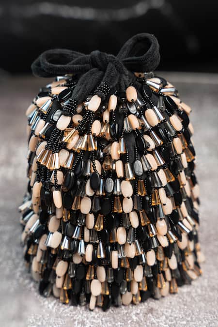 Buy_Nayaab By Sonia_Cream Beads Serenity Gilt Drops Nautical Elegance Potli _Online_at_Aza_Fashions