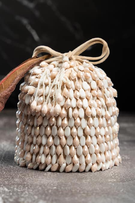 Nayaab By Sonia Cream Beads Serenity Gilt Drops Dew Dust Potli 