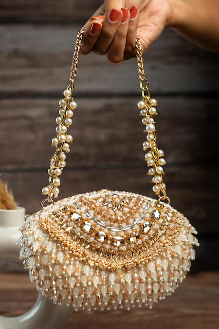 Nayaab By Sonia Serenity Radiance Oceanic Blush Clutch 