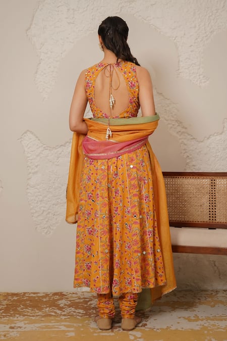 Nemaani Naaz Hand Block Print Anarkali Set 