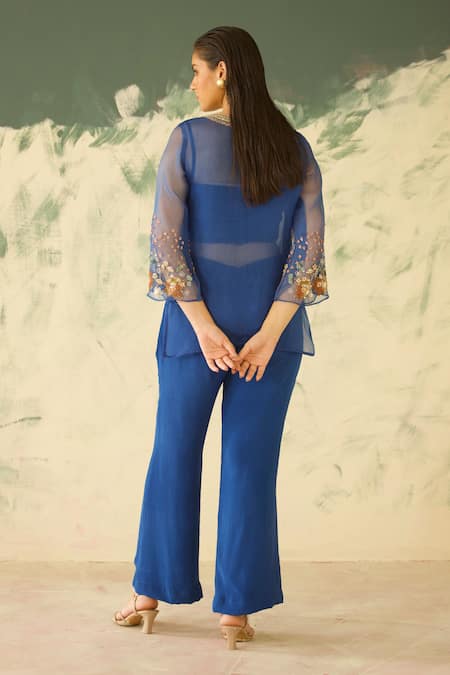 Radha Sharma Hand Embroidered Tunic Palazzo Set 