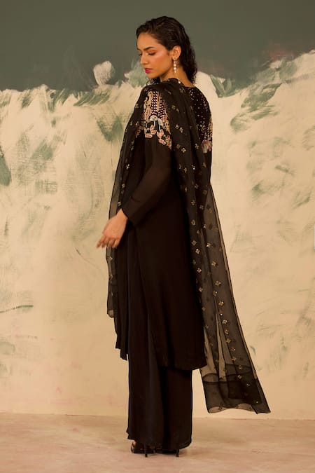 Radha Sharma Embroidered Yoke Kurta Palazzo Set 