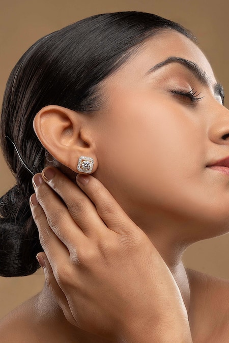 Sica Jewellery White Stones 925 Silver Detachable Jacket Earrings 