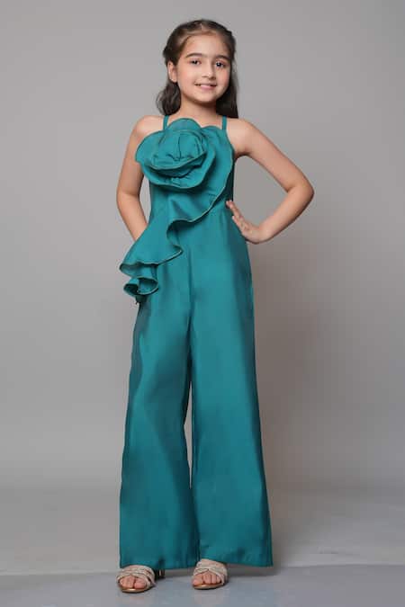 Jelly Jones Green Ruffled Flower Jumpsuit