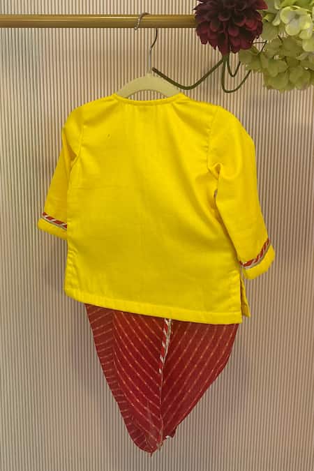 Rage Attire-Sweta Saria Bal Ganpatti Kurta Dhoti Pant Set 