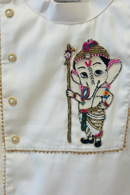 Rage Attire-Sweta Saria Shakti Ganesha Kurta & Dhoti Pant Set 