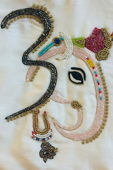 Rage Attire-Sweta Saria Om Ganehsa Kurta & Dhoti Pant Set 