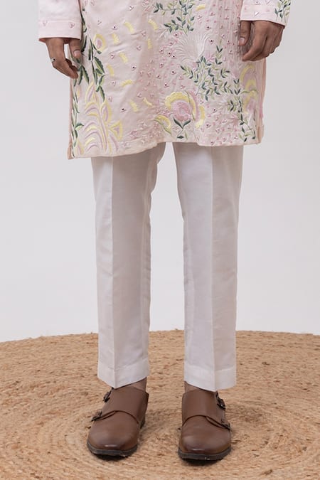 Buy Kaka Calcutta Blush Linen, Satin, Cotton Embroidery, Mirrors Floral Garden Kurta And Pant Set Online at Aza Fashions Buy_Kaka Calcutta_Blush Linen, Satin, Cotton Embroidery, Mirrors Floral Garden Kurta And Pant Set _Online_at_Aza_Fashions
