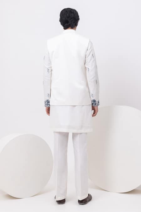 Kaka Calcutta Macaw Nehru Jacket With Kurta & Pant Set 