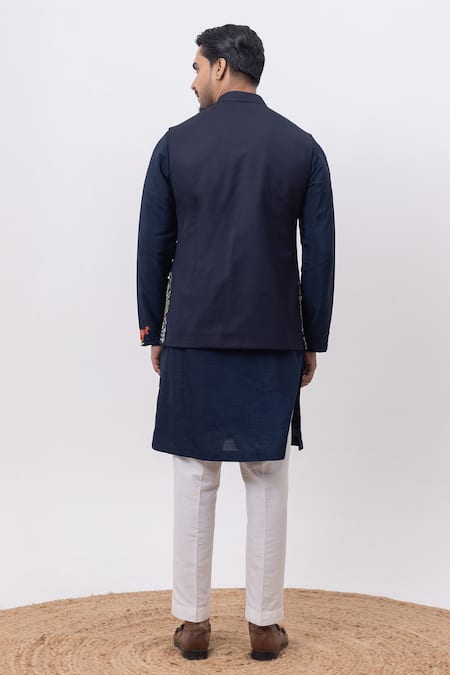 Kaka Calcutta Jungle Nehru Jacket With Kurta & Pant Set 