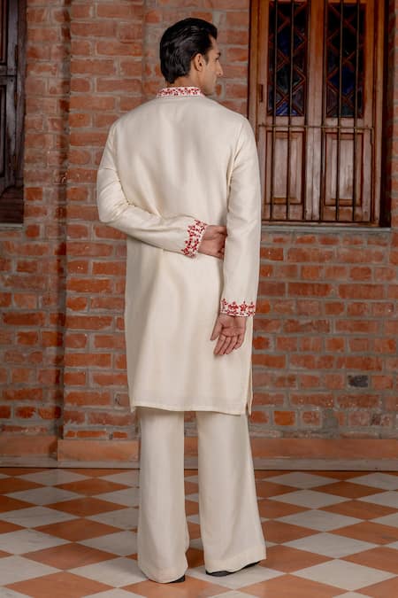 Nafs Ivory Tussar Silk Kurta & Flared Pant 