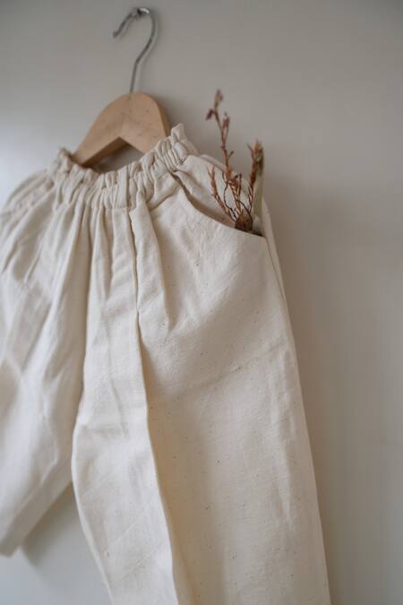 Buy_Love The World Today_Pink Cotton Mithaas Checkered Kurta And Off White Pant Set_Online_at_Aza_Fashions