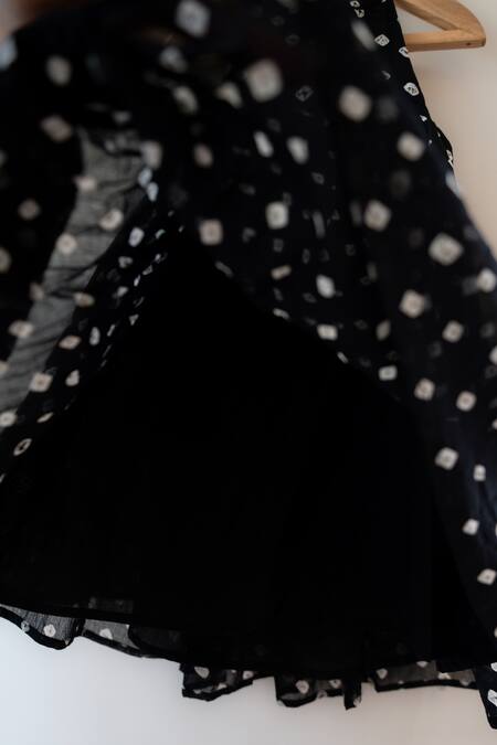 Love The World Today_Black Cotton Tara Bandhani Halter Maxi Dress_Online_at_Aza_Fashions