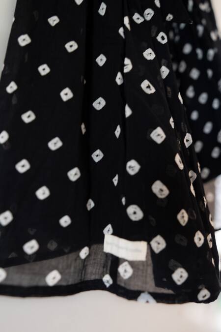 Shop_Love The World Today_Black Cotton Tara Bandhani Halter Maxi Dress_Online_at_Aza_Fashions