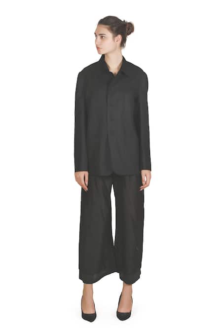 Samant Chauhan Slate Pulse Linen Shirt Pant Set 