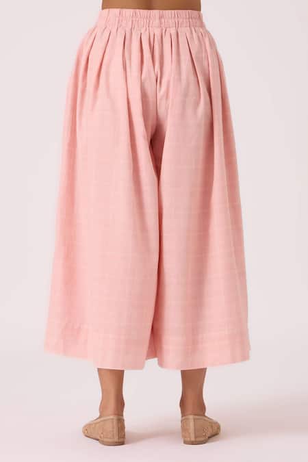 The Summer House Pink Handloom Cotton Douglas Handwoven Pant Online at Aza Fashions The Summer House_Pink Handloom Cotton Douglas Handwoven Pant _Online_at_Aza_Fashions