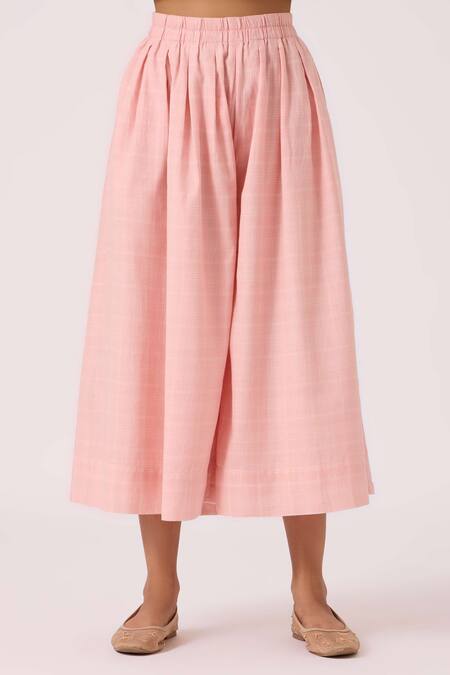The Summer House Pink Handloom Cotton Douglas Handwoven Pant at Aza Fashions The Summer House_Pink Handloom Cotton Douglas Handwoven Pant _at_Aza_Fashions