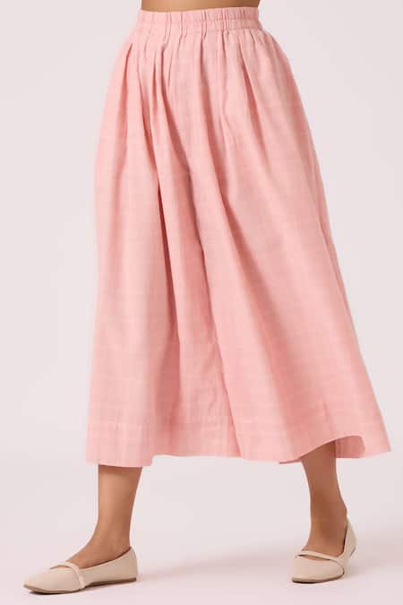 Buy The Summer House Pink Handloom Cotton Douglas Handwoven Pant Buy_The Summer House_Pink Handloom Cotton Douglas Handwoven Pant