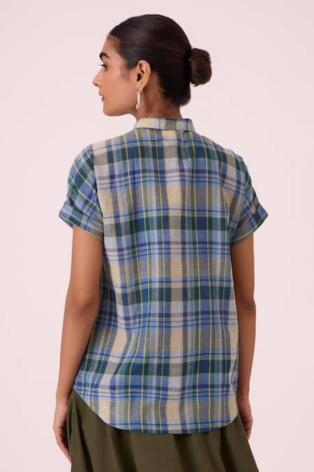 The Summer House Dunkel Blue Handwoven Shirt 