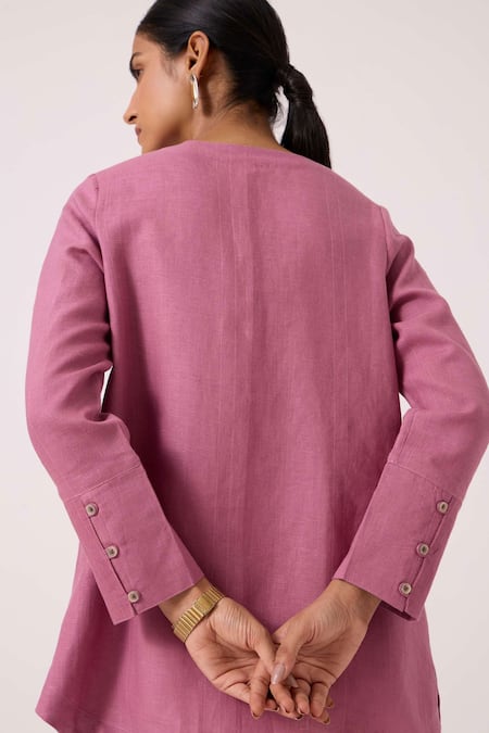 The Summer House Macondo Lilac Linen Kurta 