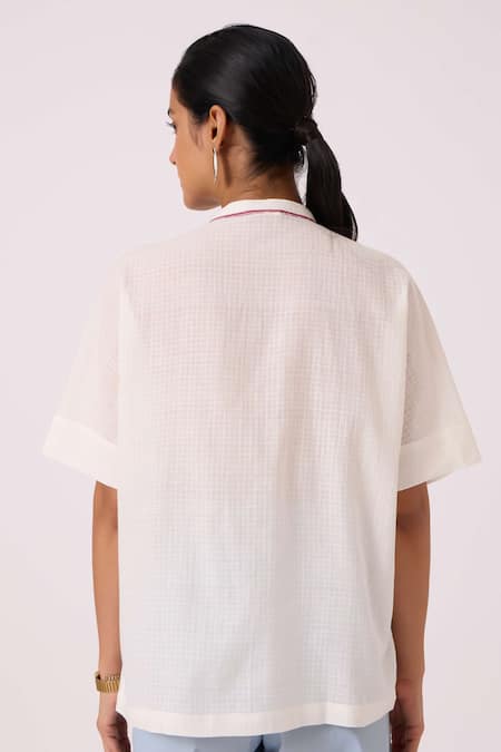 The Summer House Noah White Handwoven Top 