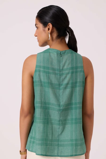 The Summer House Sonya Green Handwoven Top 