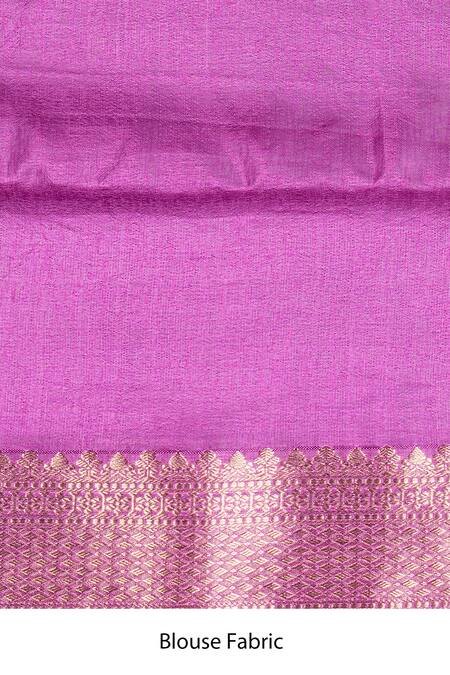 Zal From Benaras_Lavender Silk Pure Banarasi Handloom Saree With Unstitched Blouse Piece_at_Aza_Fashions