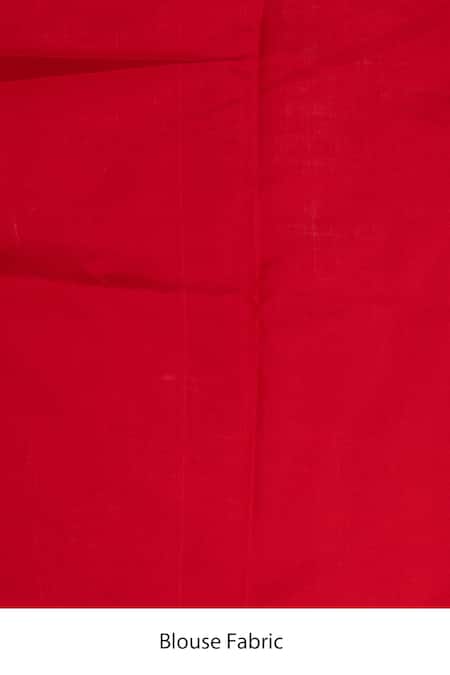Shop_Zal From Benaras_Red Silk Chand Taare Pure Banarasi Handloom Saree With Unstitched Blouse Piece _Online_at_Aza_Fashions