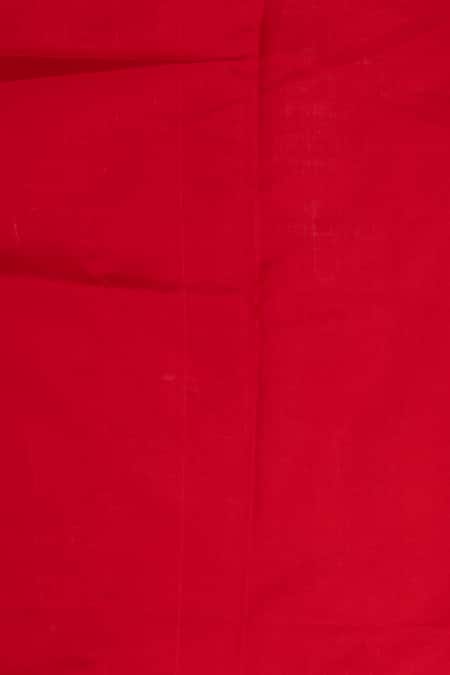 Buy_Zal From Benaras_Red Silk Chand Taare Pure Banarasi Handloom Saree With Unstitched Blouse Piece 