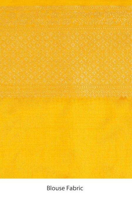 Buy Zal From Benaras Yellow Silk Pure Banarasi Handloom Saree With Unstitched Blouse Piece Online at Aza Fashions Buy_Zal From Benaras_Yellow Silk Pure Banarasi Handloom Saree With Unstitched Blouse Piece _Online_at_Aza_Fashions