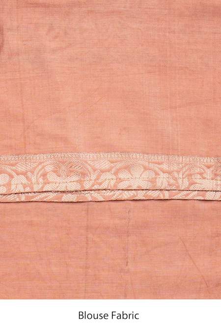 Buy_Zal From Benaras_Pink Silk Pure Monga Banarasi Handloom Saree With Unstitched Blouse Piece _Online_at_Aza_Fashions